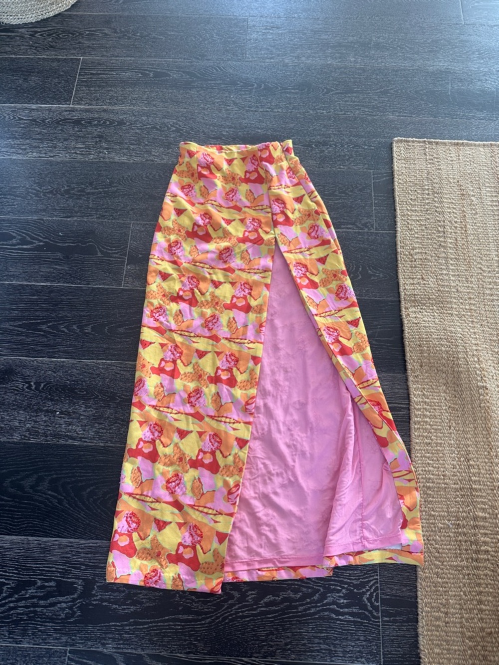 Show Me Your MuMu Yellow Pink Floral Wrap Skirt